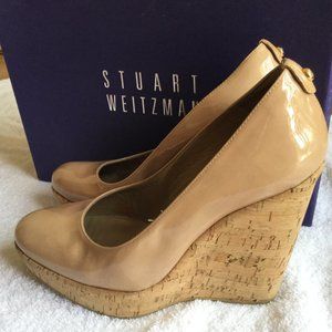 Stuart Weitzman Corkswoon Adobe color Platform Wedge Size 7